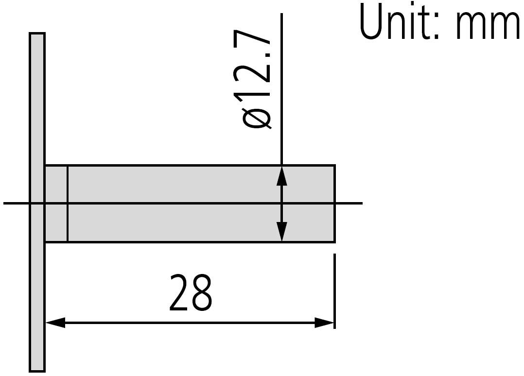 Mitutoyo Back Plate with Post for Series 1, 2, 3 & 4 Dial Indicators dimensions.