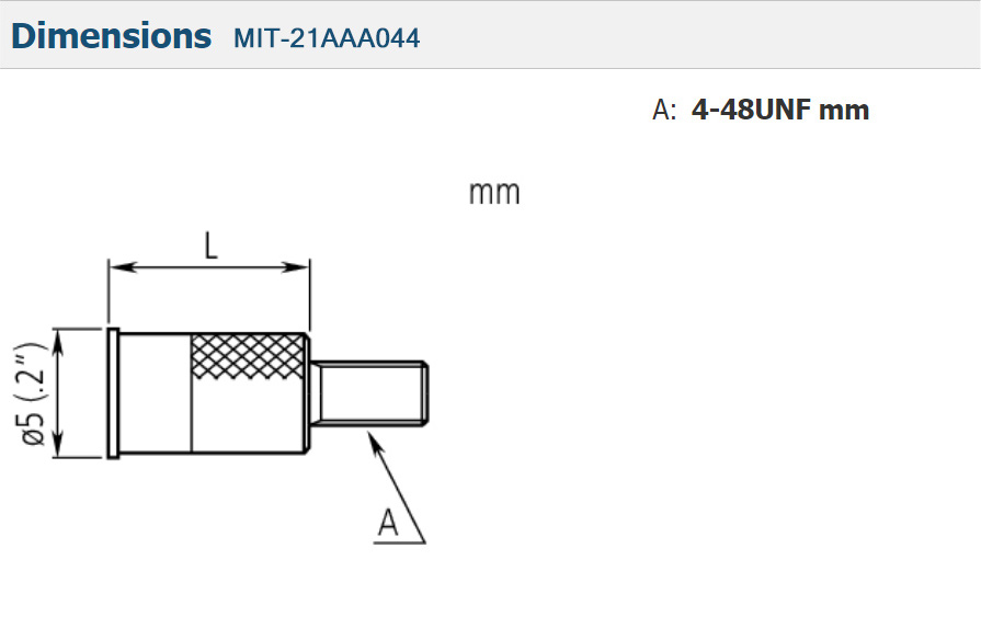 Mitutoyo MIT-21AAA044 Dimensions