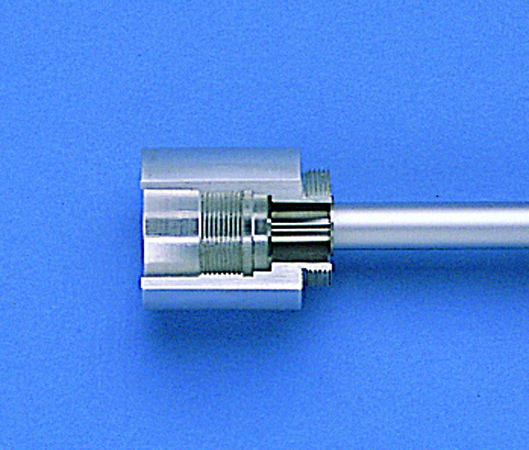 Mitutoyo Series 146 Groove Micrometer measuring an instrument.