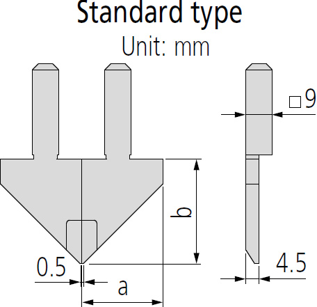 Mitutoyo Series 552 Interchangeable Jaws standard type dimensions