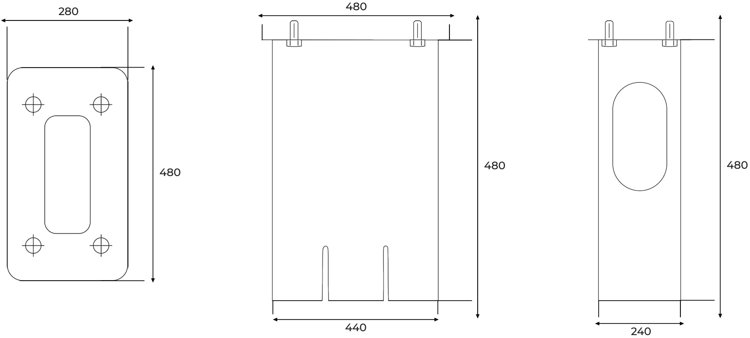 PROJECT EV Ground Mount EV-GM40KW-2 dimensions.