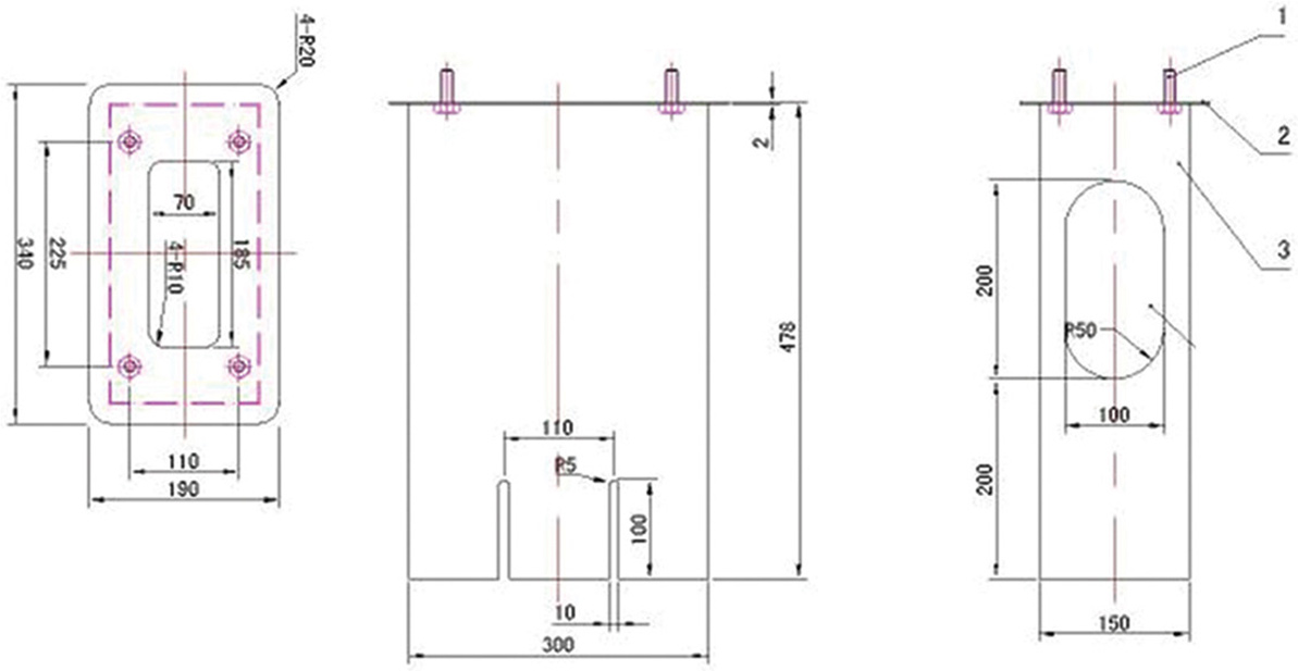 PROJECT EV Ground Mount EV-GMEVA-D-2 dimensions.