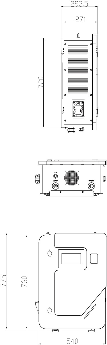 Project EV EVD40S-P dimensions.