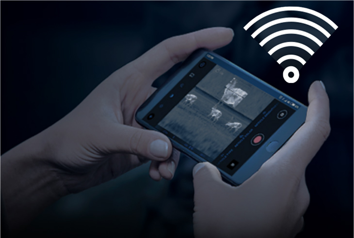 A phone utilising Wi-Fi to show the hunters prey through the Stream Vision 2 app.