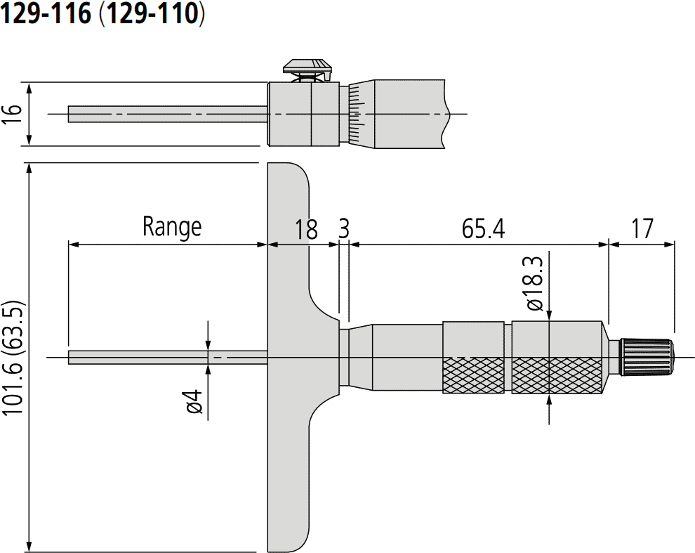 Mitutoyo Series 129 Dimensions