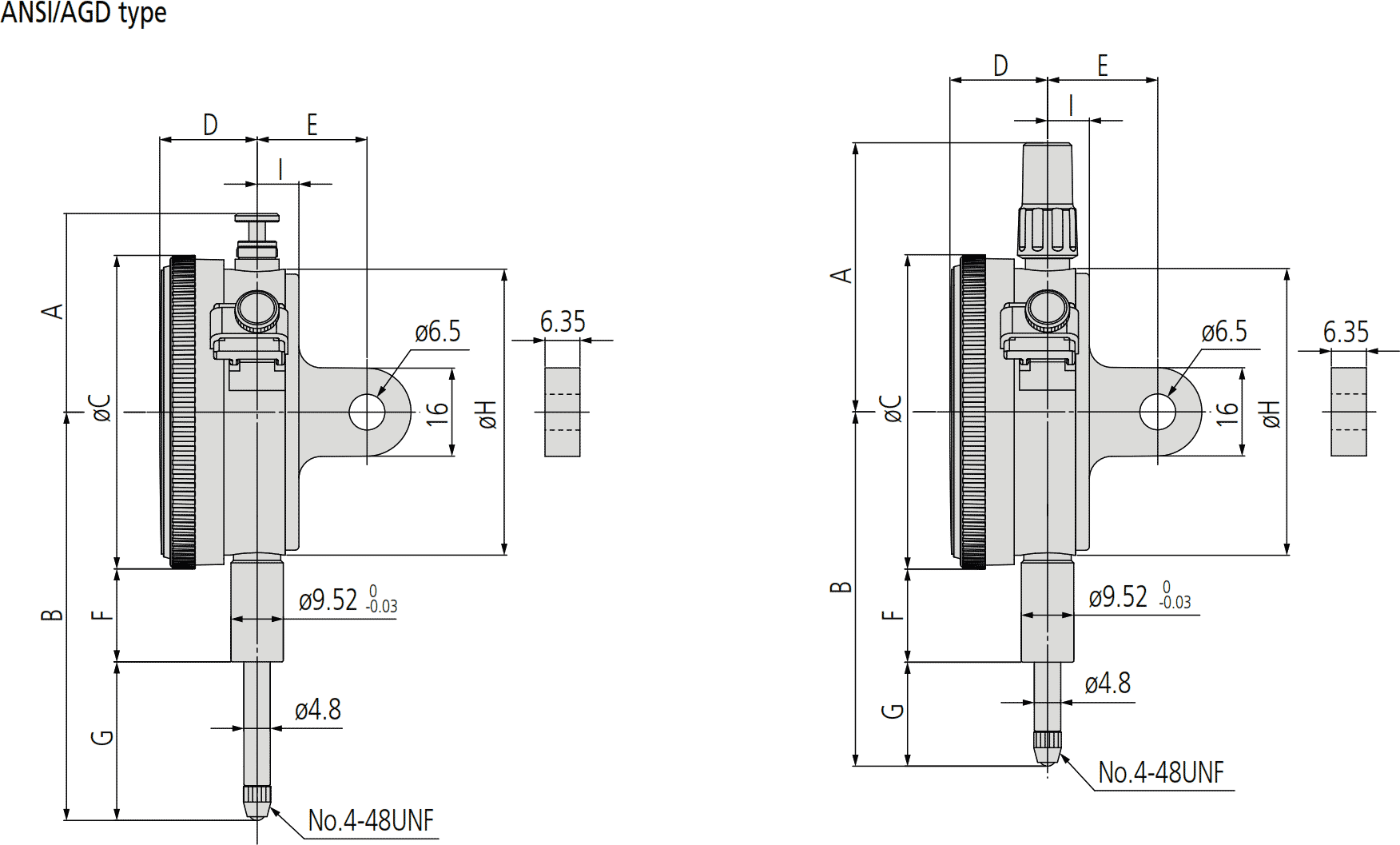 Mitutoyo Series 2 Inch Dimensions