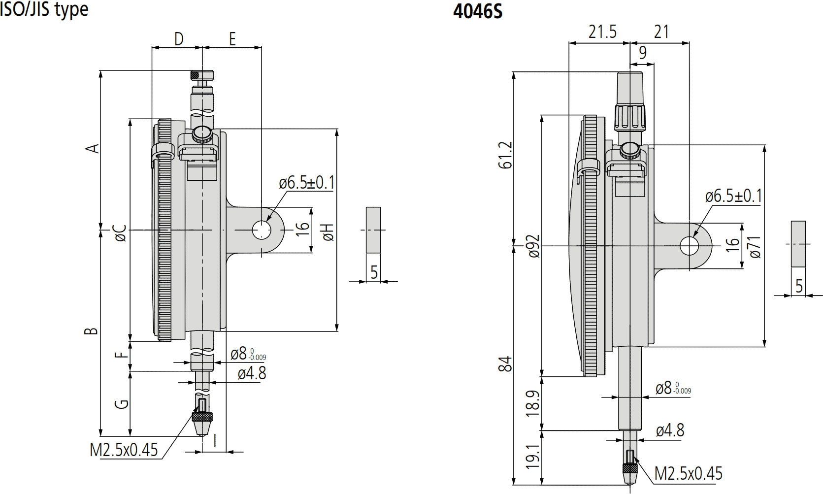 Mitutoyo Series 3 & 4 Metric Dimensions