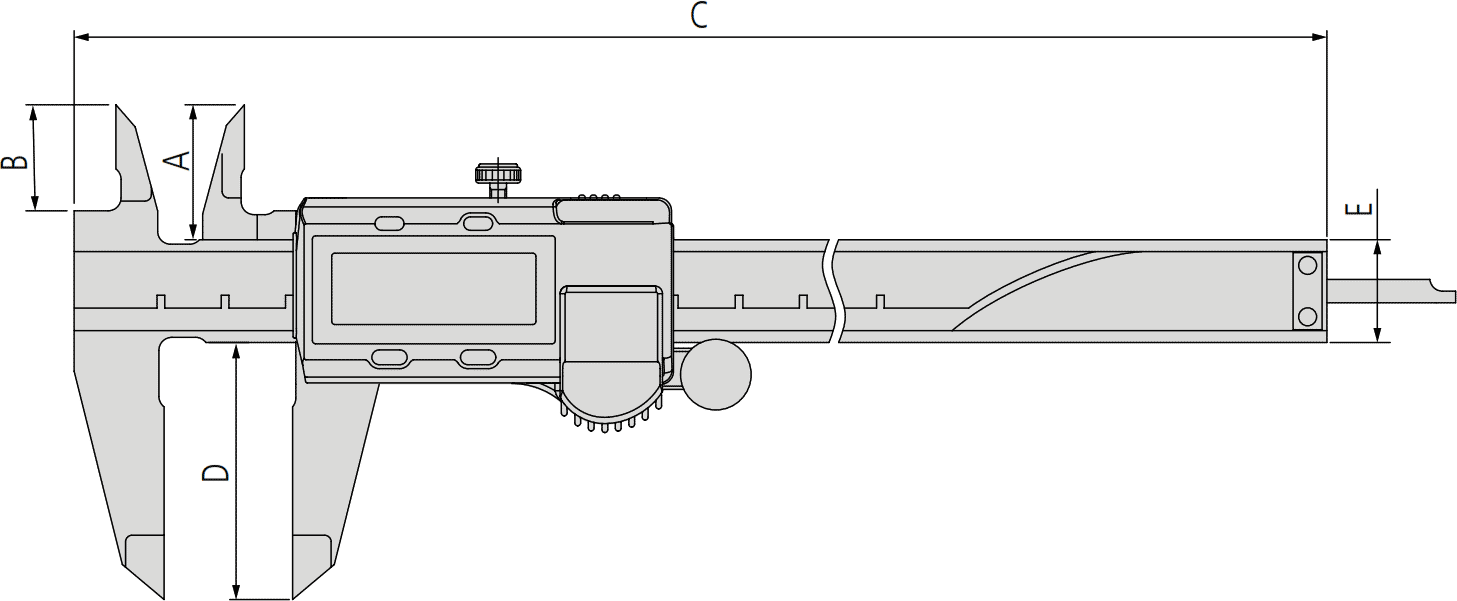 Mitutoyo Series 500 Absolute Digital Coolant Proof Caliper Dimensions