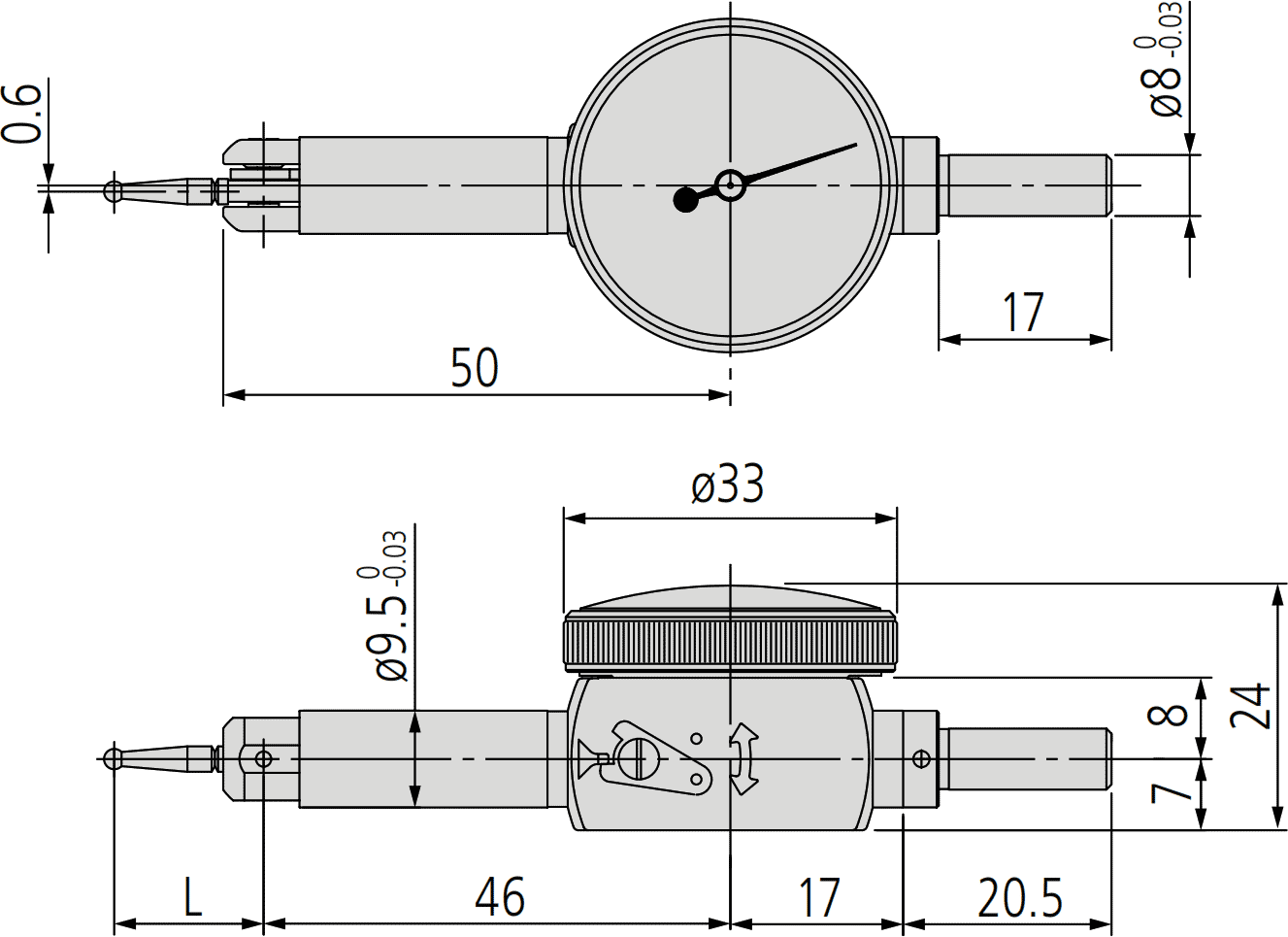 Mitutoyo Series 513 Dimensions