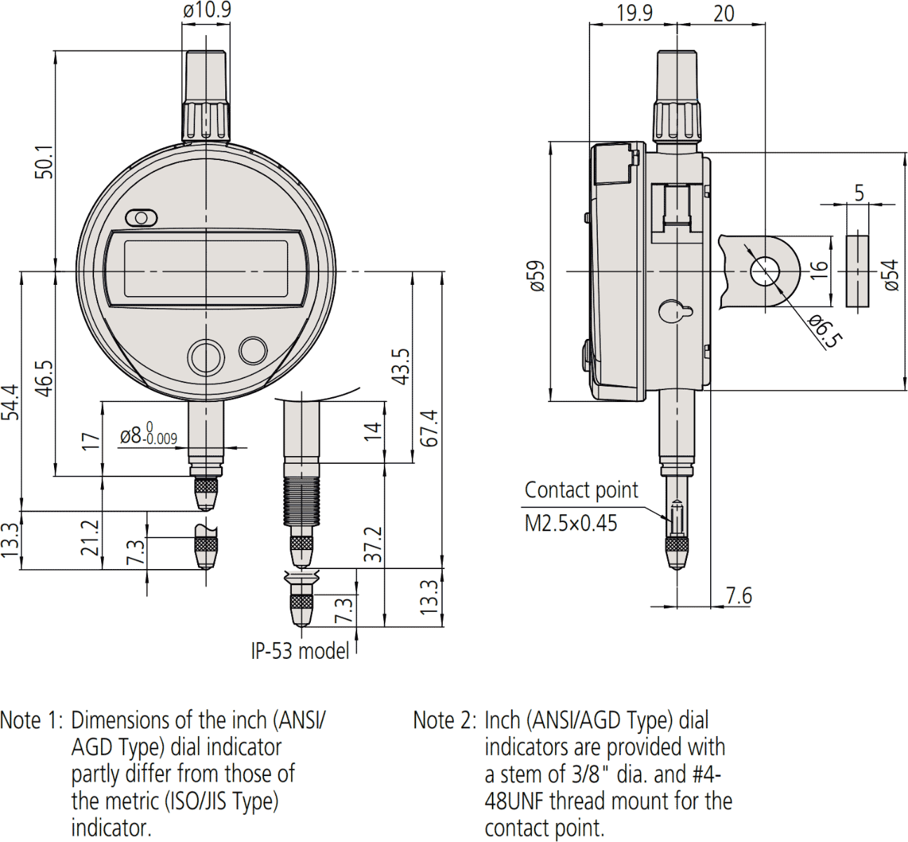 Mitutoyo 543 Dimensions