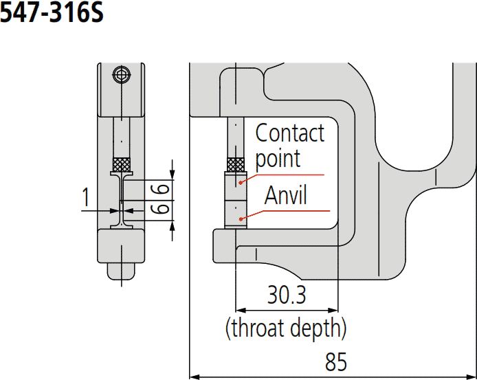 Mitutoyo 547-316S Dimensions