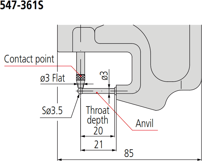 Mitutoyo 547-361S Dimensions