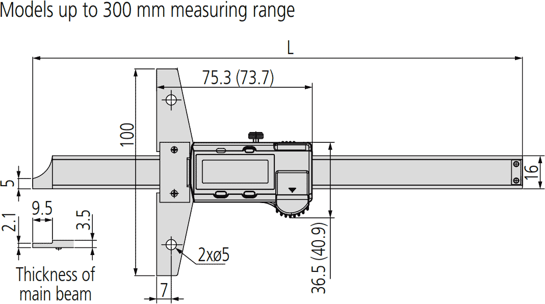 Mitutoyo Series 571 Dimensions