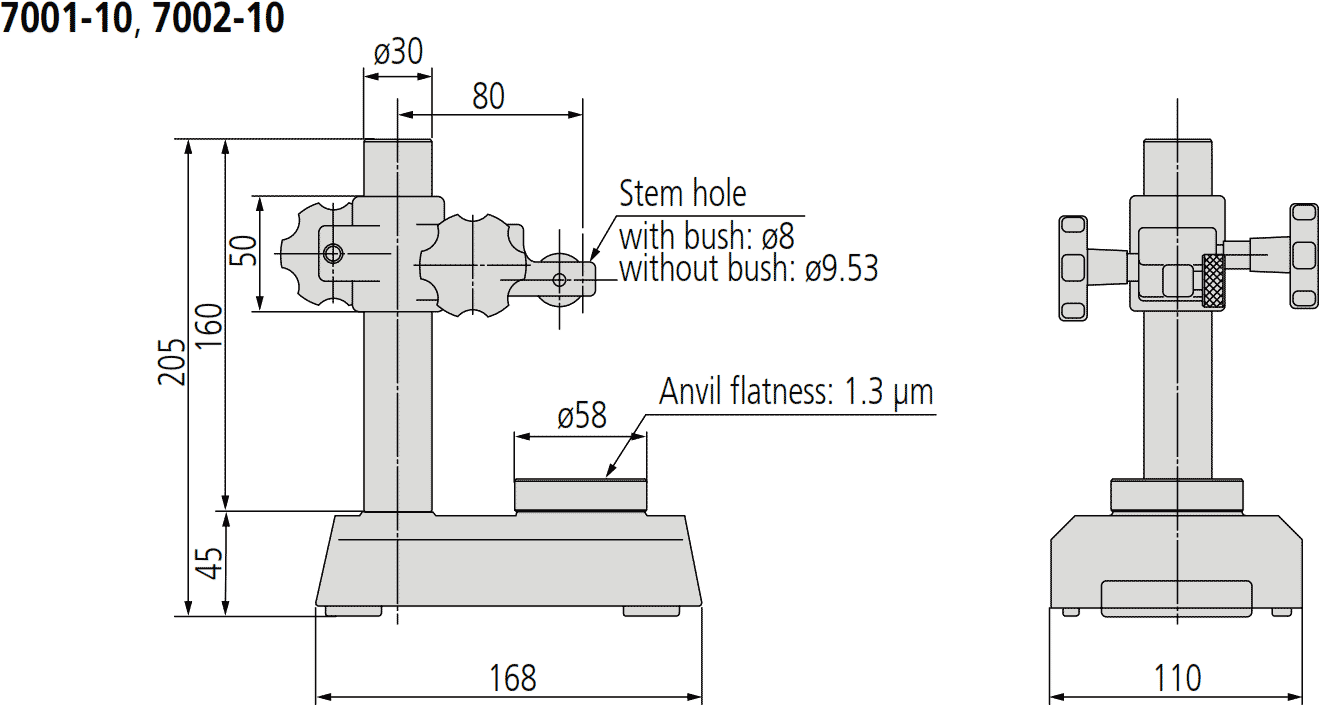 Mitutoyo 7-7001-7002 Dimensions