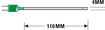 Plug-mounted air probe (KHA02) dimensions