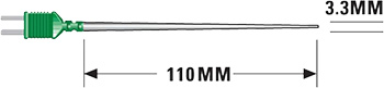 Plug-mounted needle probe (KHP05) dimensions
