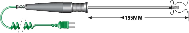 TM Electronics KS15 Pipe Clip Probe dimensions.